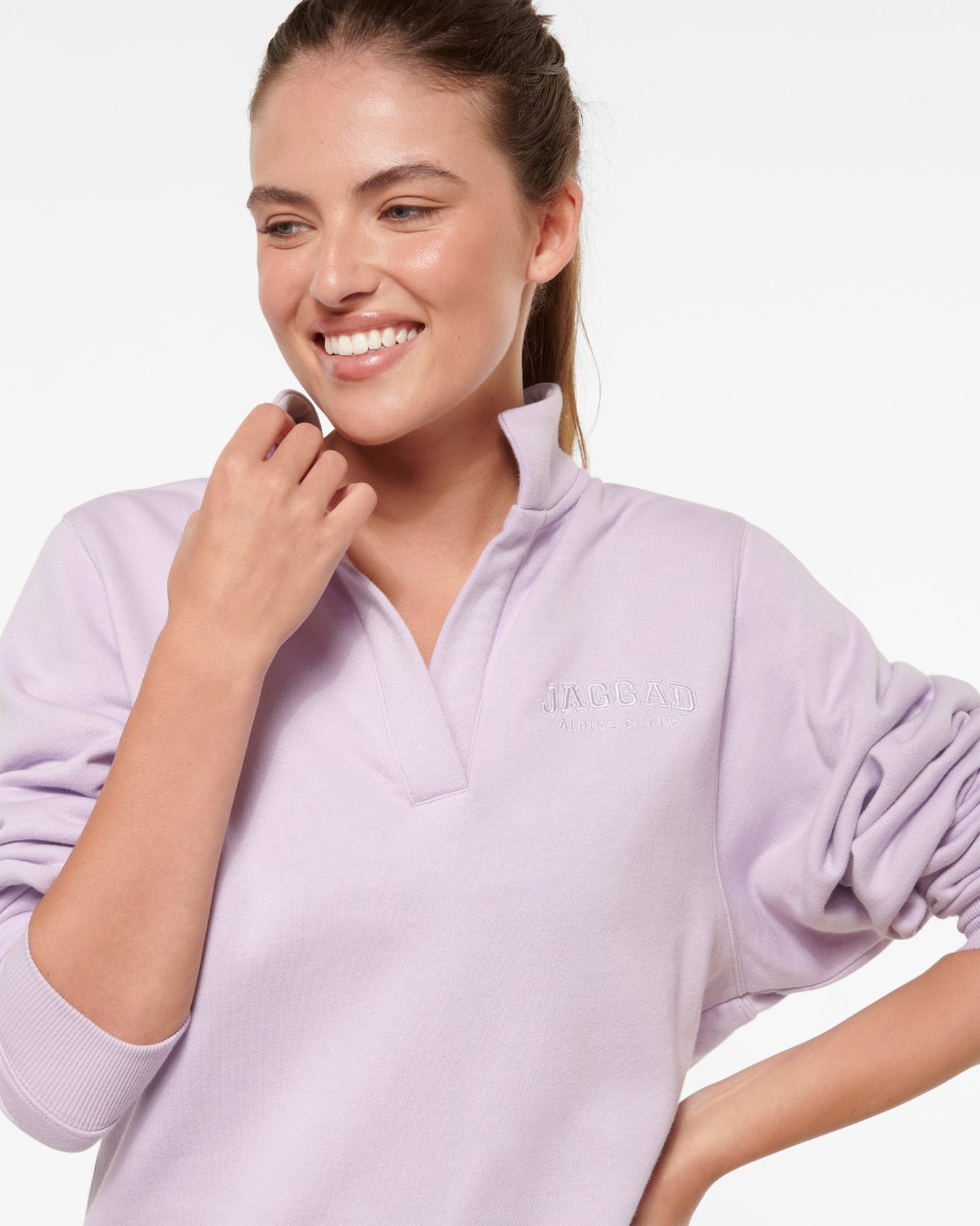 LODGE COLLARED SWEATER LILAC